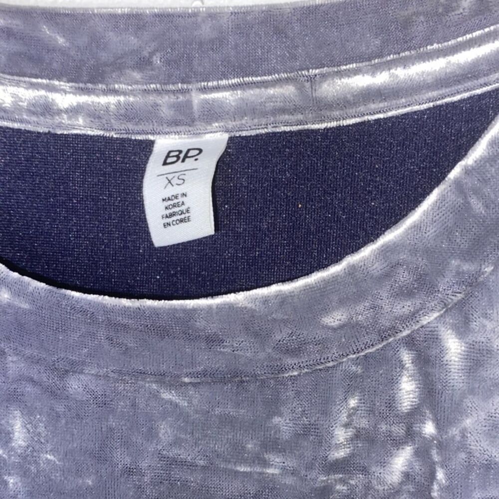 BP Nordstrom Women's NWT Silver Gray Crushed Velour Top XS # - Picture 3 of 3